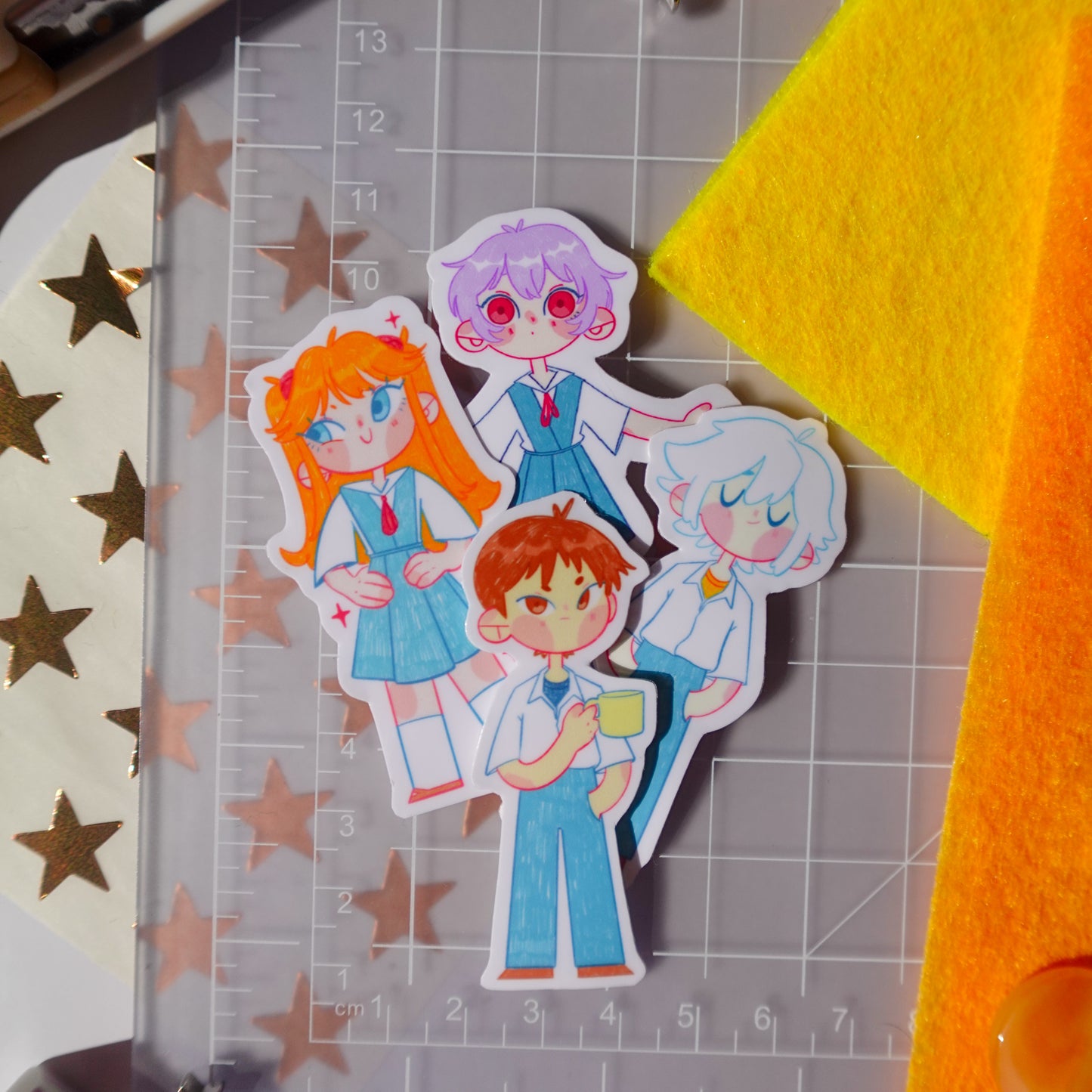 evangelion - 4 mini sticker pack