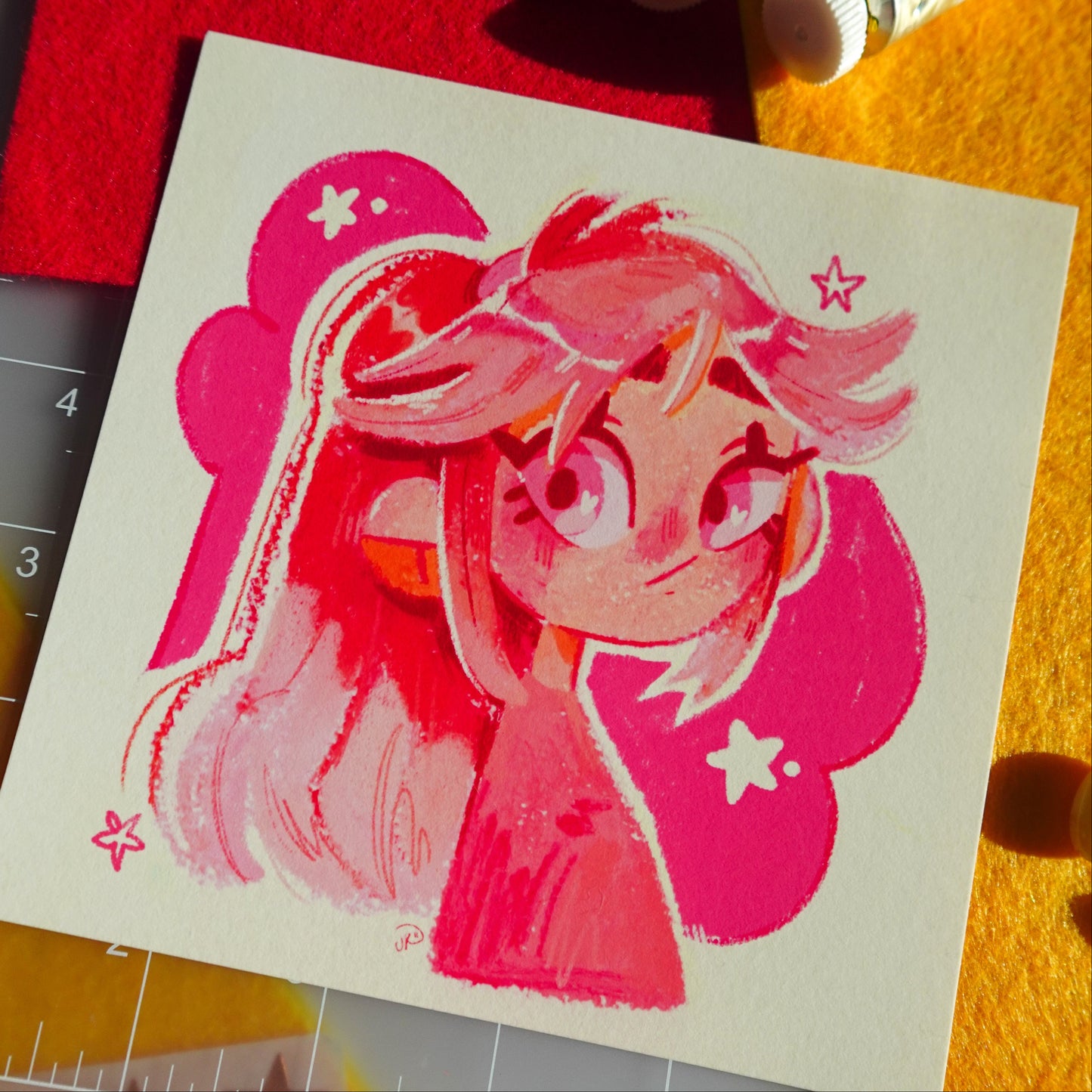 pink g - mini art print