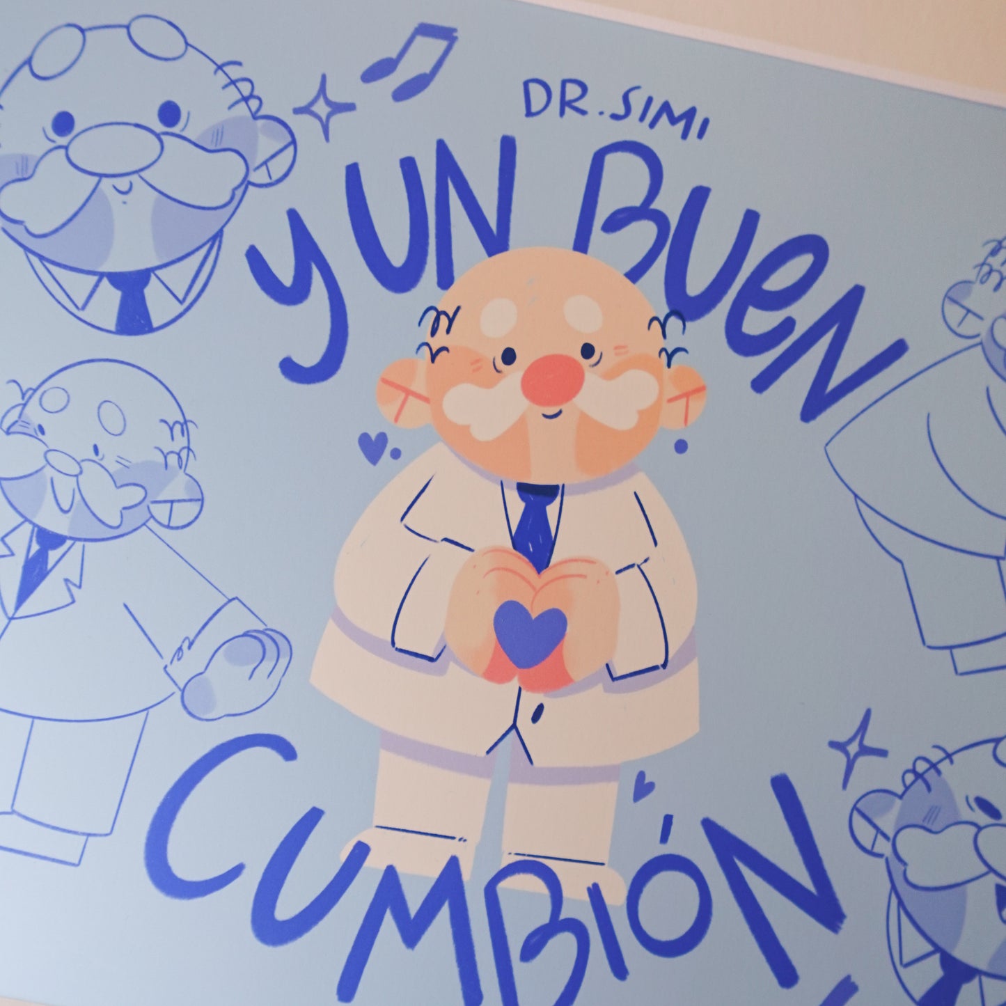 dr. simi y un buen cumbion - medium art print