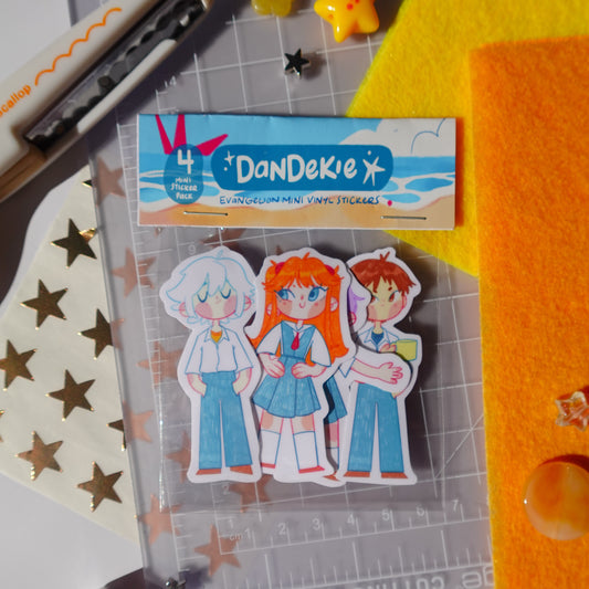 evangelion - 4 mini sticker pack