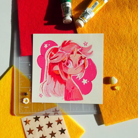 pink g - mini art print