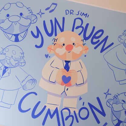 dr. simi y un buen cumbion - medium art print