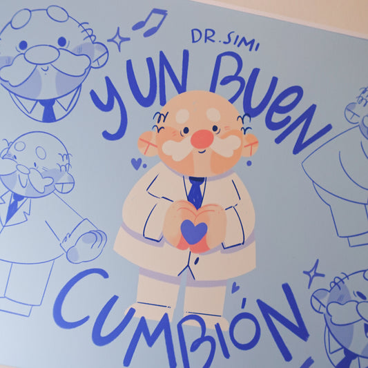 dr. simi y un buen cumbion - medium art print