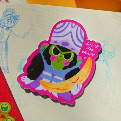 doo doo brain - sticker