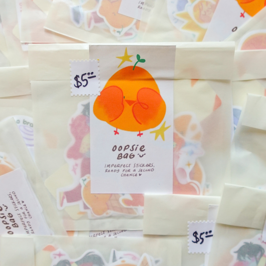 oopsie sticker bag - sticker